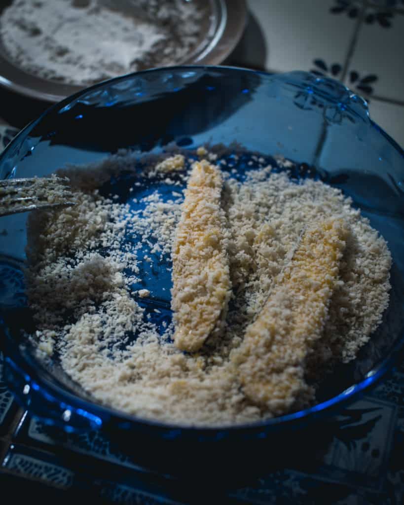 eggplant wedge rolled in bread crumbs