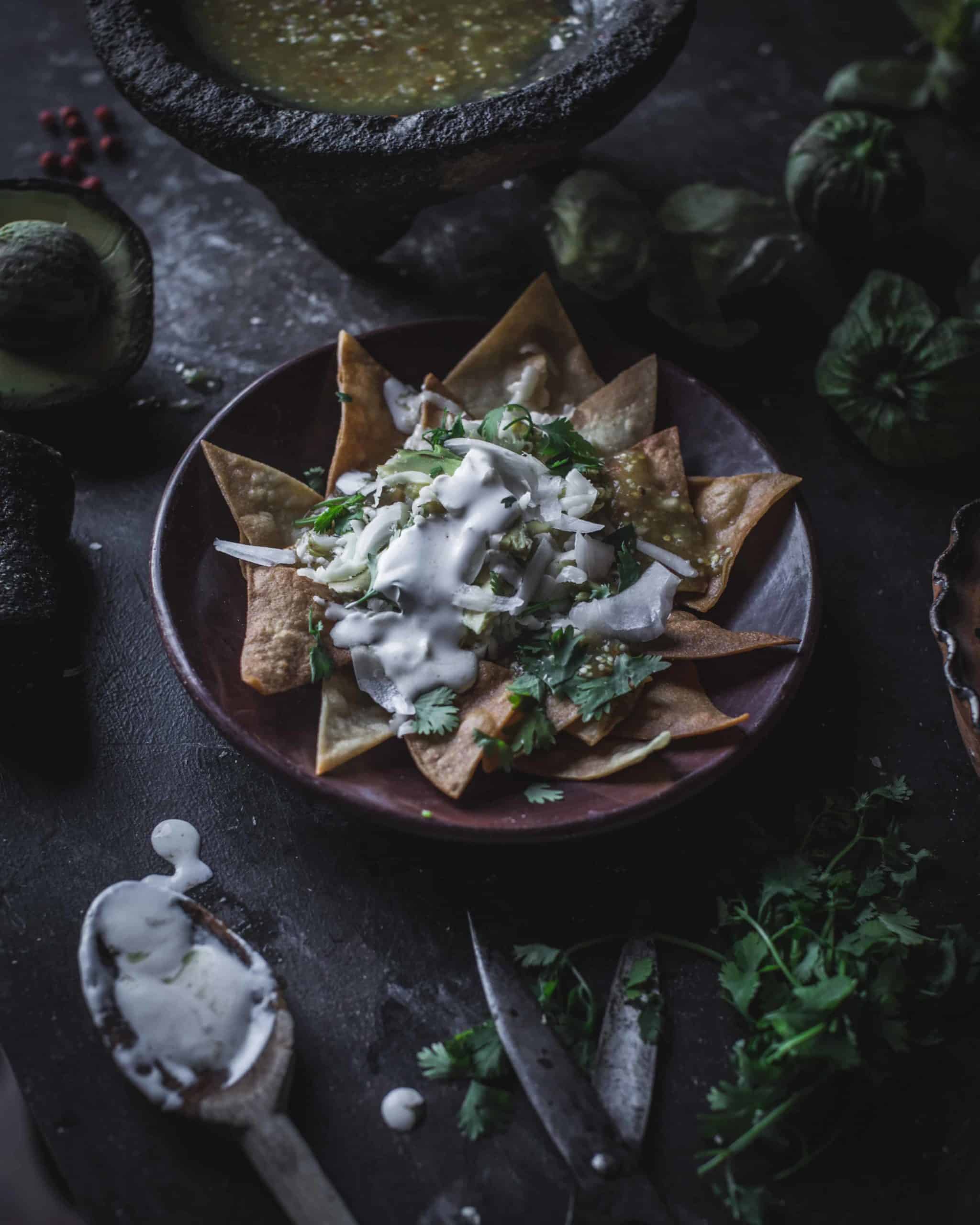 Chilaquiles Verdes (Chilaquiles in Green Sauce) - Kitchen Wrangler | Melissa Guerra
