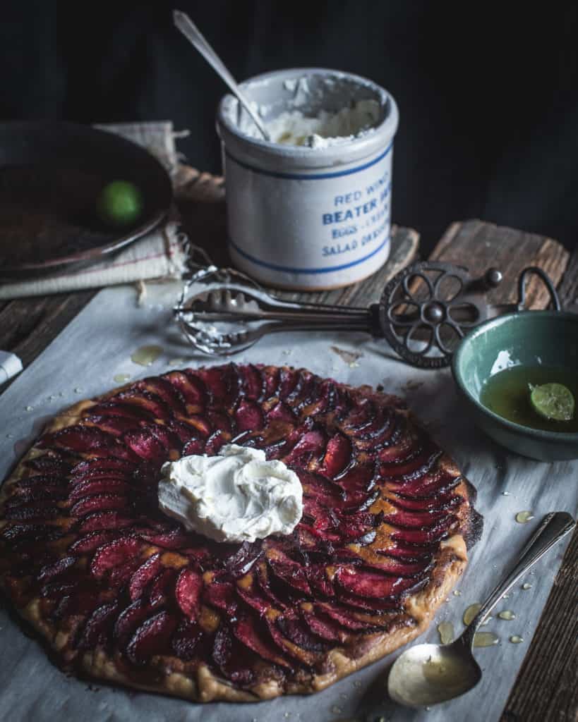 Dark Plum Galette with cream