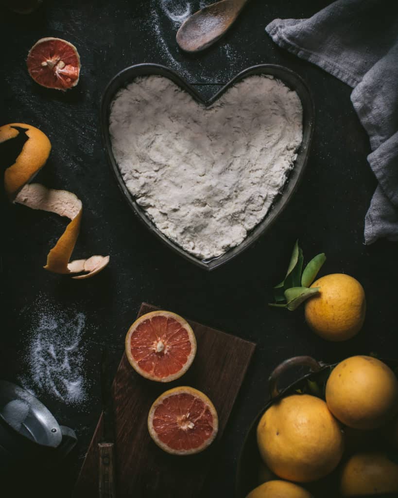 prepared pan with shortcake