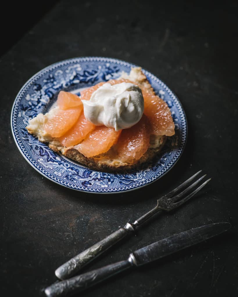 portion grapefruit shortcake