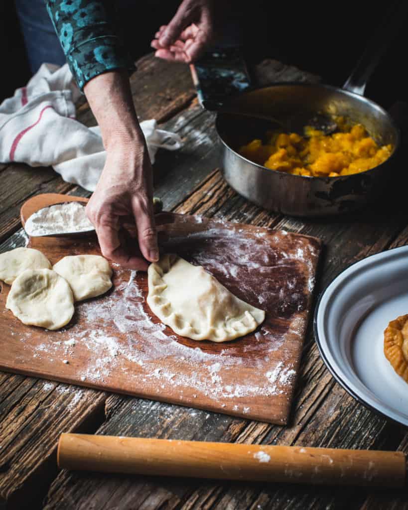 hands preparing pastry