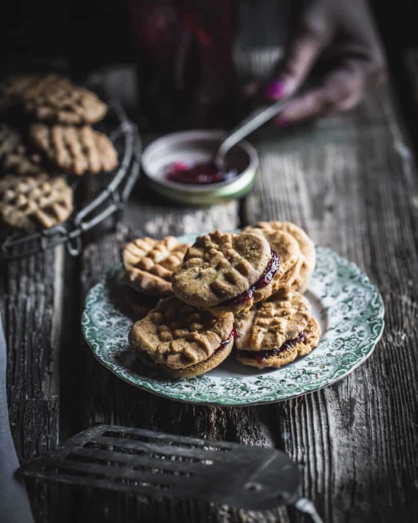 Plate of Peanut Butter Jelly cookies