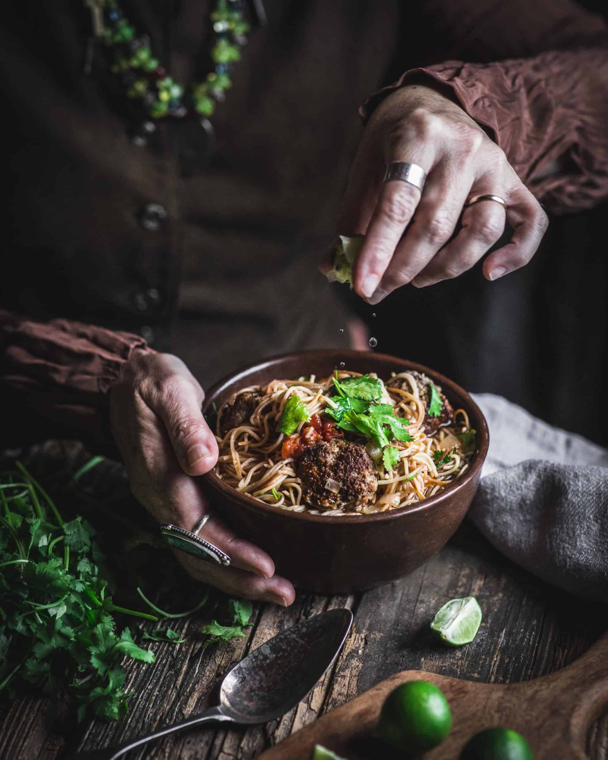 Fideo con Albondigas (Noodle Stew with Meatballs) - Kitchen Wrangler | Melissa Guerra