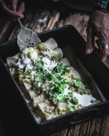 Tray of Green Chile Enchiladas