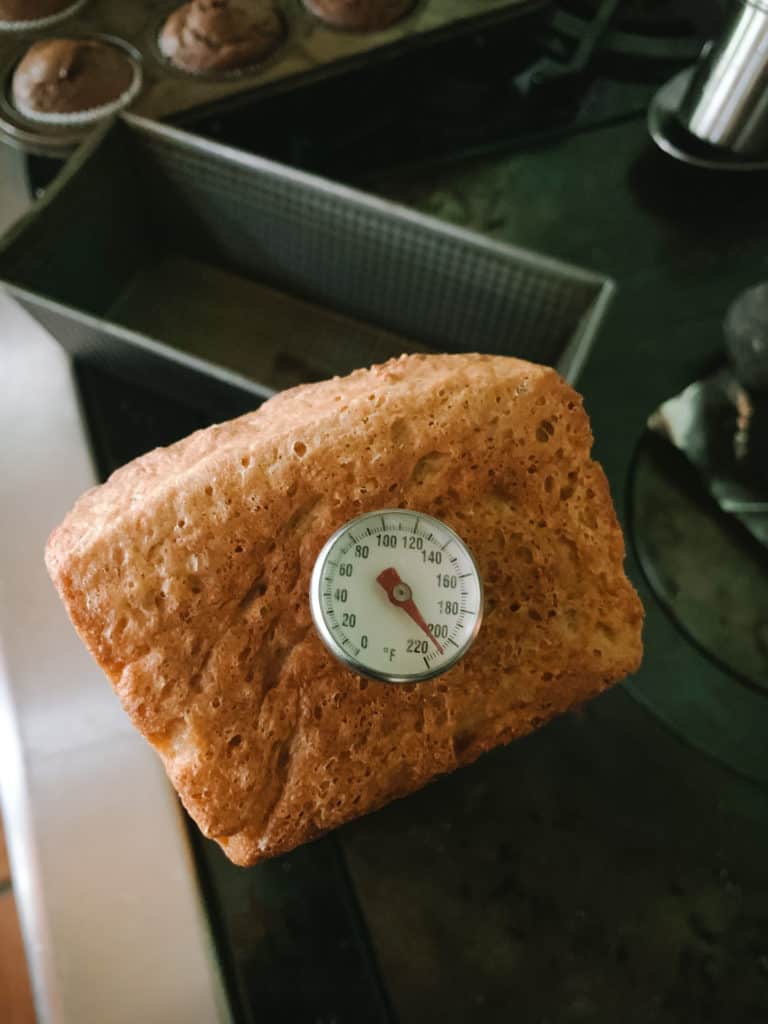 thermometer in bread