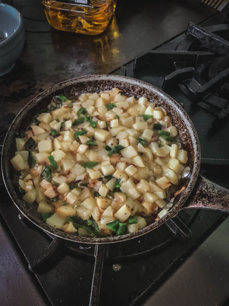 pan of potatoes
