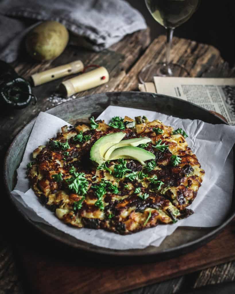 plate of tortilla española poblana