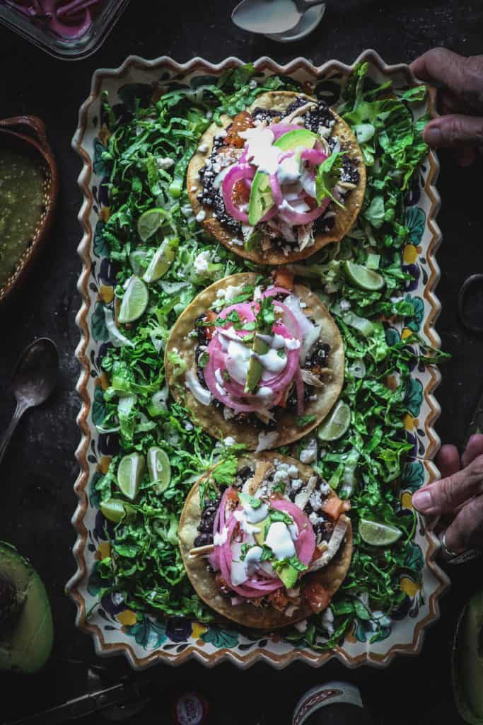 tostadas with cebollas en escabeche