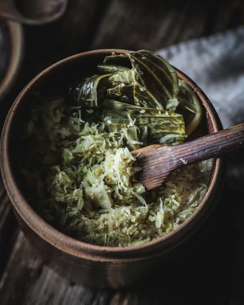 crock of sauerkraut