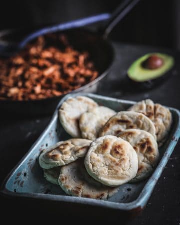 platter of thick tortillas