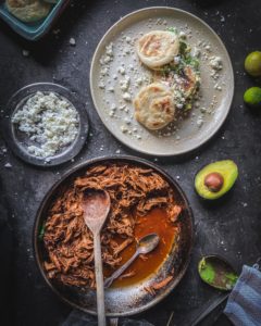 pan of chicken in chile sauce