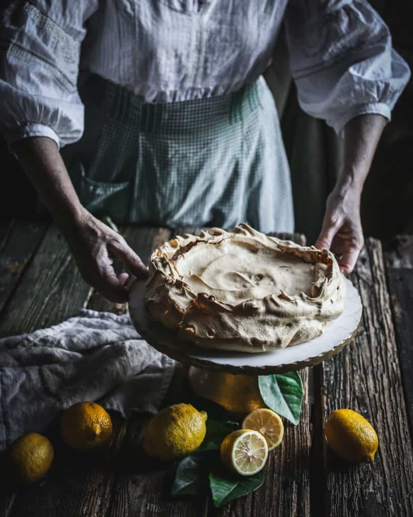 Brown Sugar Pavlova on Pedestal