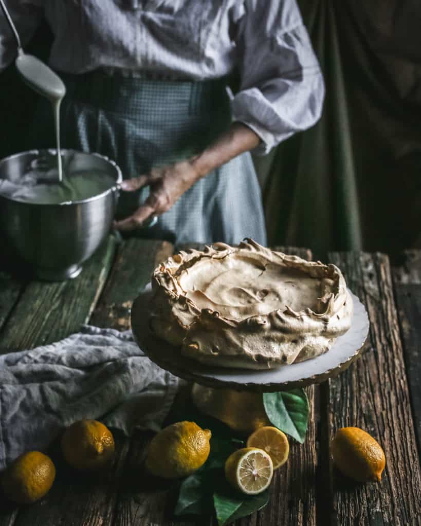 Brown Sugar Pavlova on Pedestal