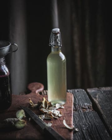 Bottle of ginger syrup