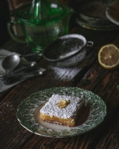 plate with lemon bar