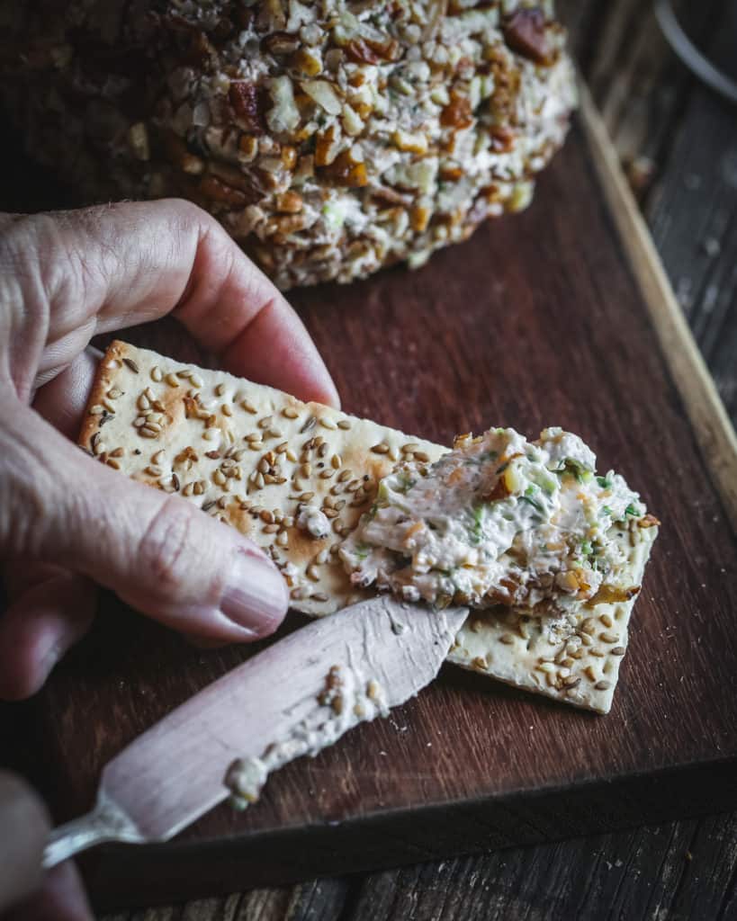 cracker with cheese spread