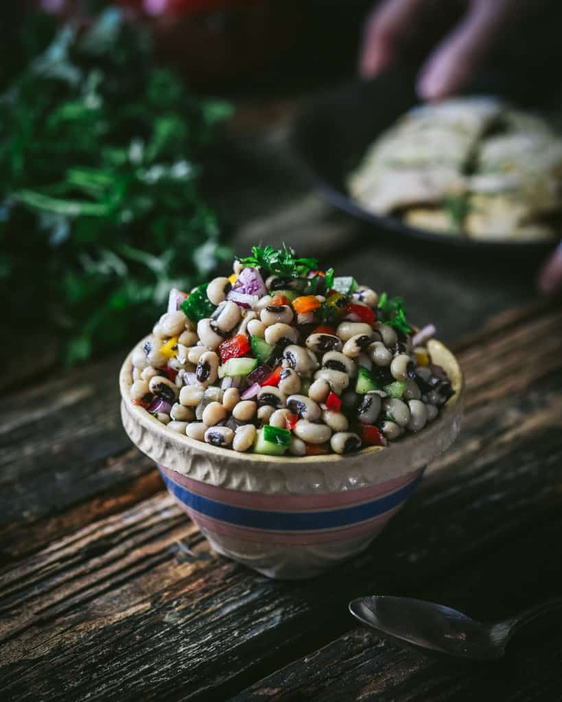 bowl of black eyed pea salad