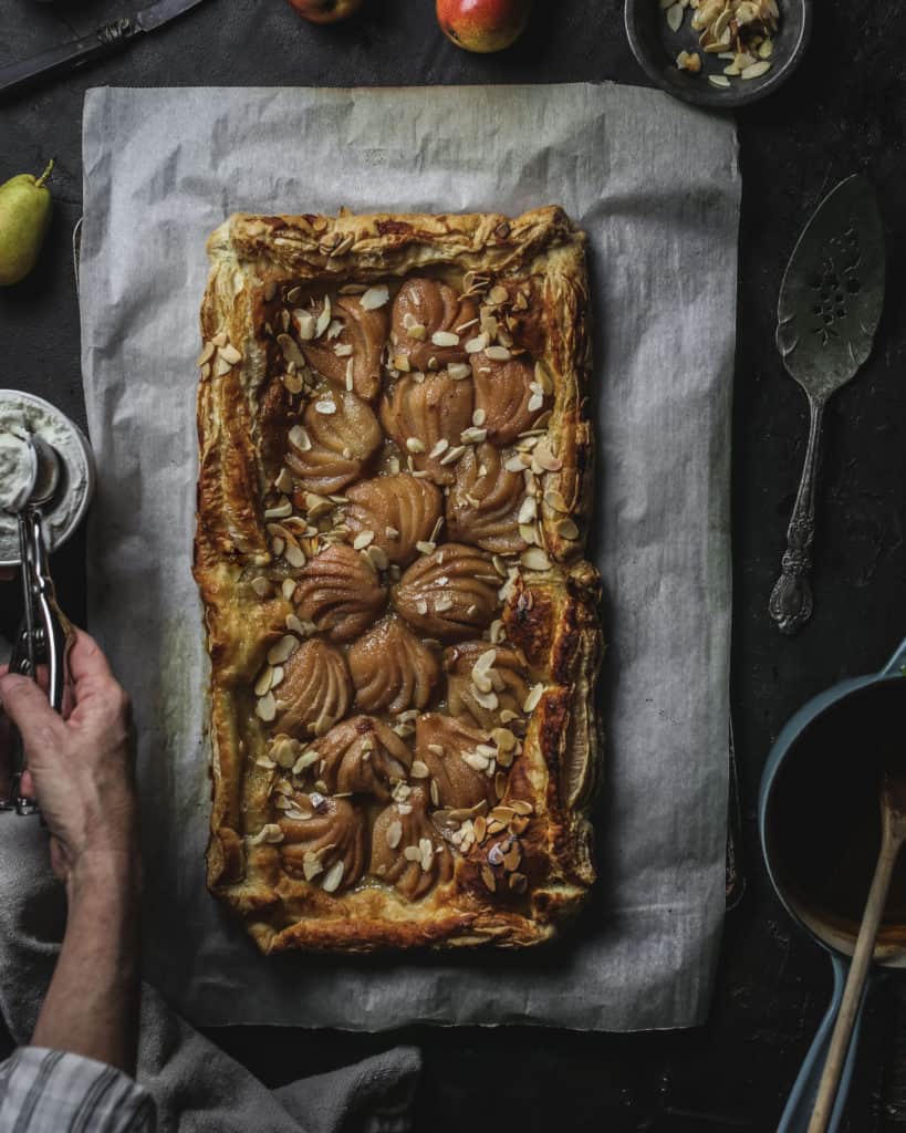 pear tart with almonds