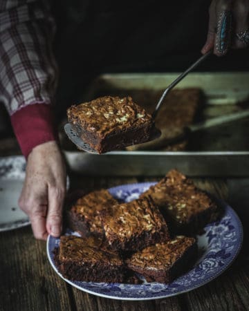 Brownie with a spatula