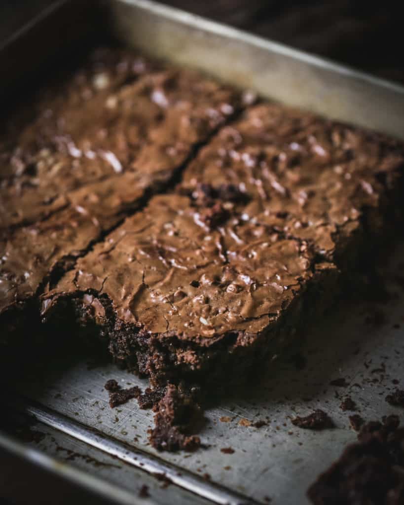 Close up of Classic Fudgy Brownies