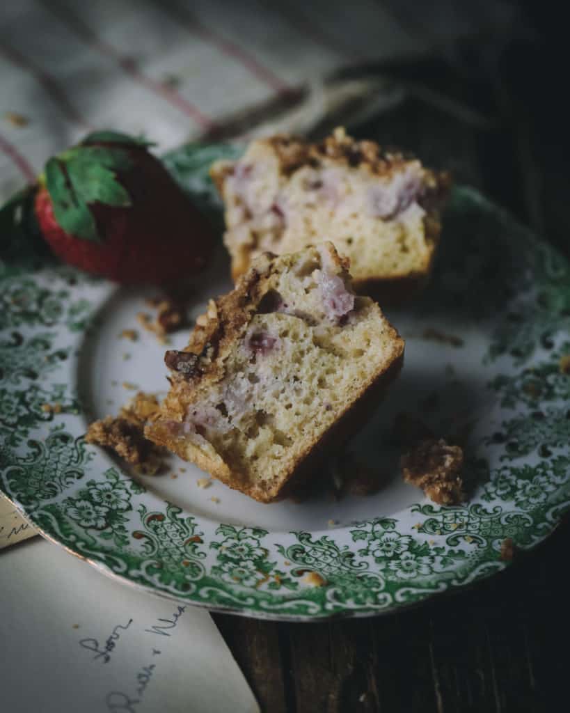 inside of strawberry muffin