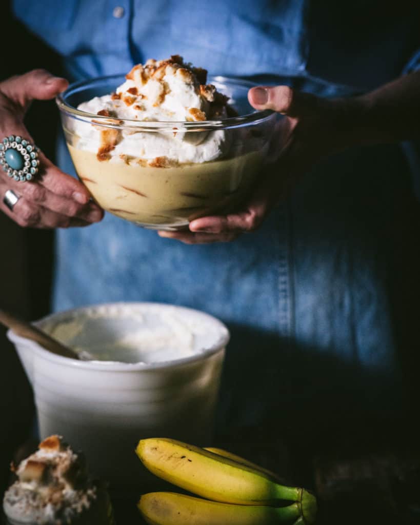 bowl of classic banana pudding