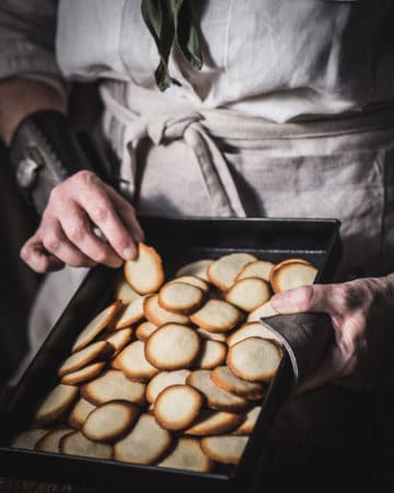 tray of vanilla wafers