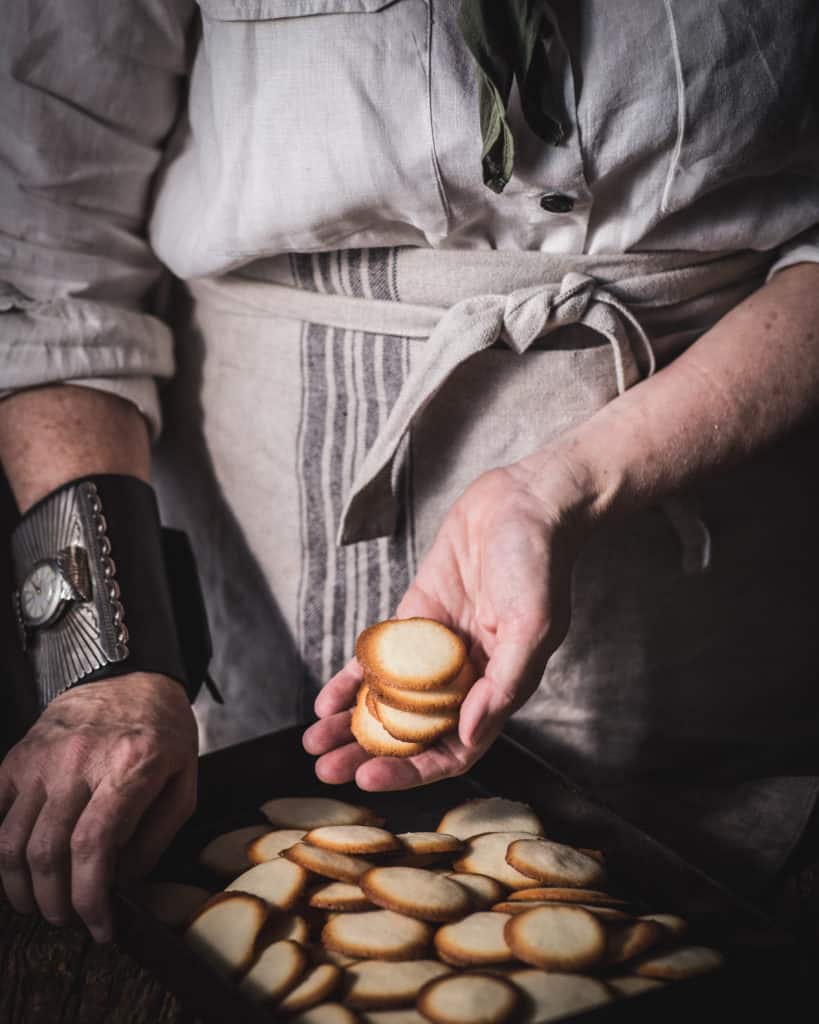 tray of vanilla wafers