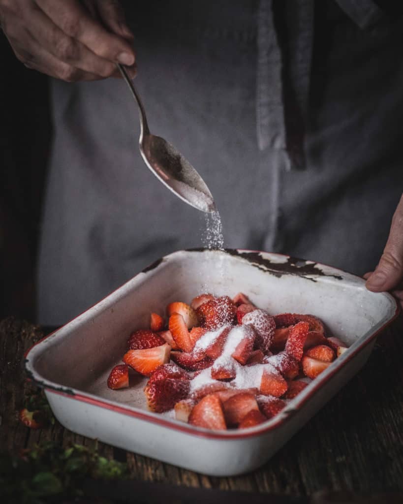 strawberries and sugar