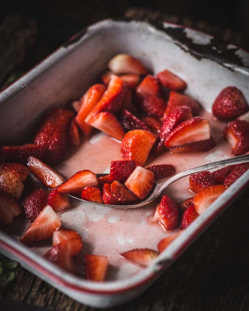 dish of strawberries