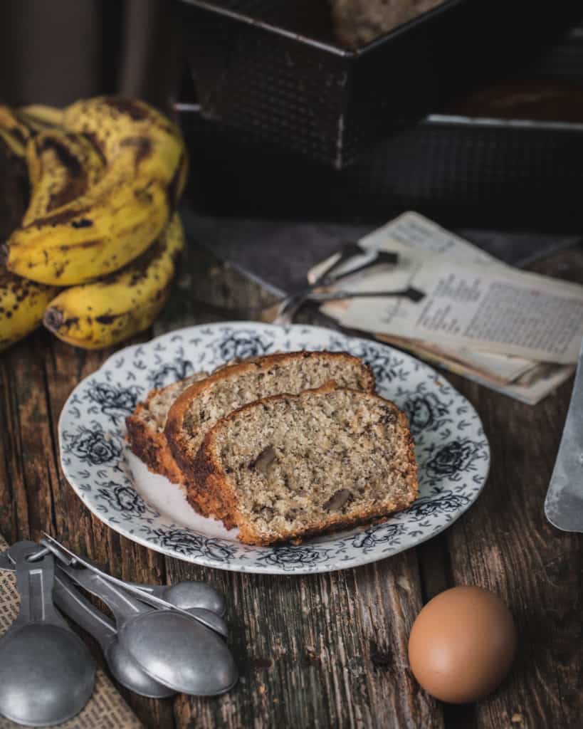 plate of banana bread