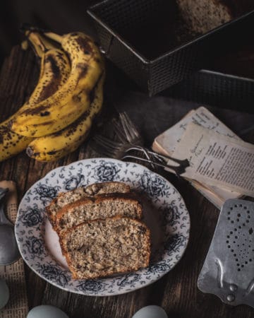 plate of banana bread