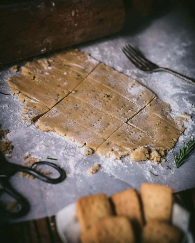 rolled dough for shortbread cookies