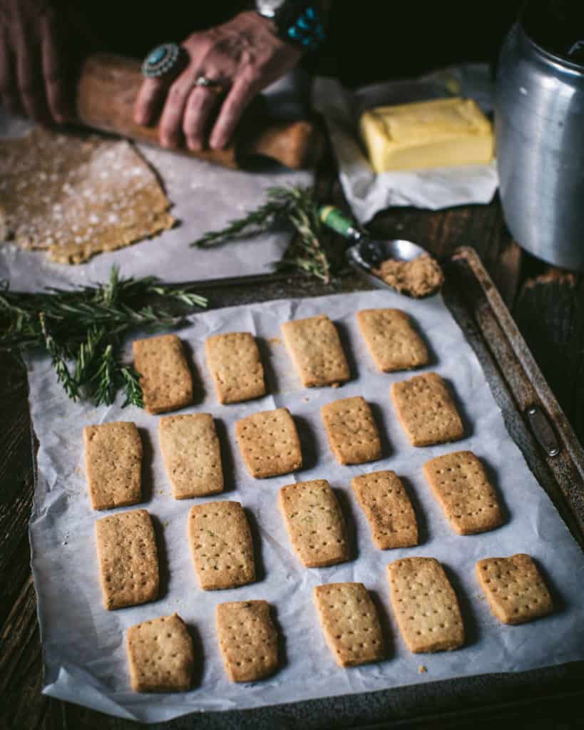 baked rosemary shortbread