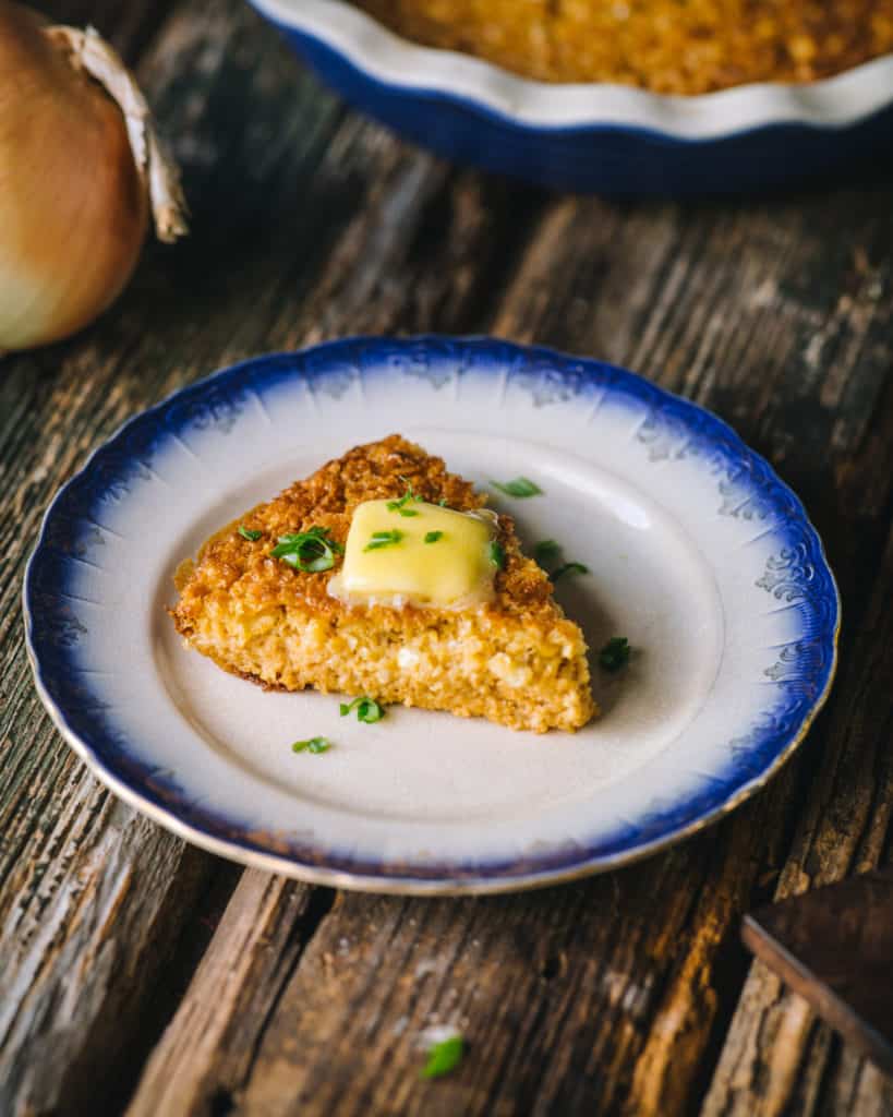 portion of fresh corn bread