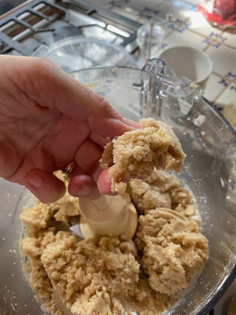 hand showing dough consistency