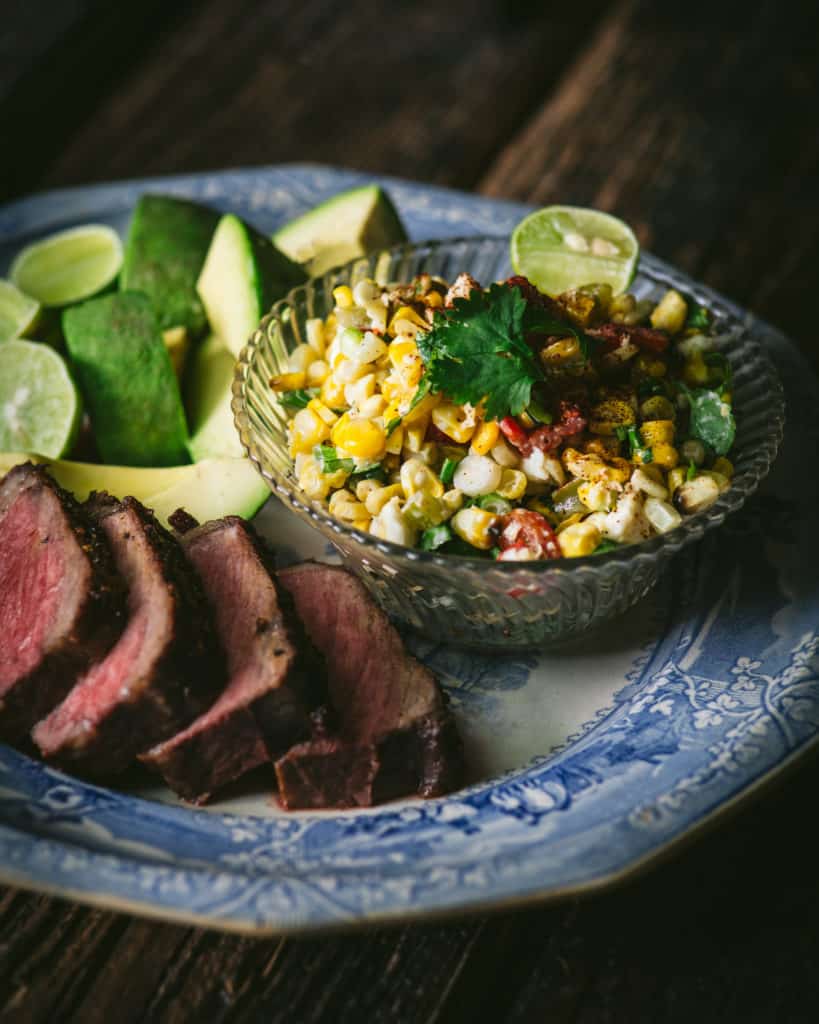 bowl of corn salad on plate