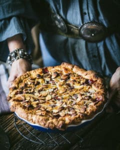 woman with pie