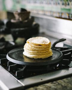 stack of corn tortillas