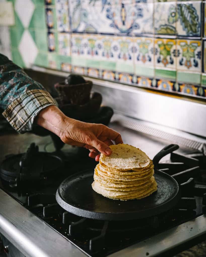 stack of corn tortillas