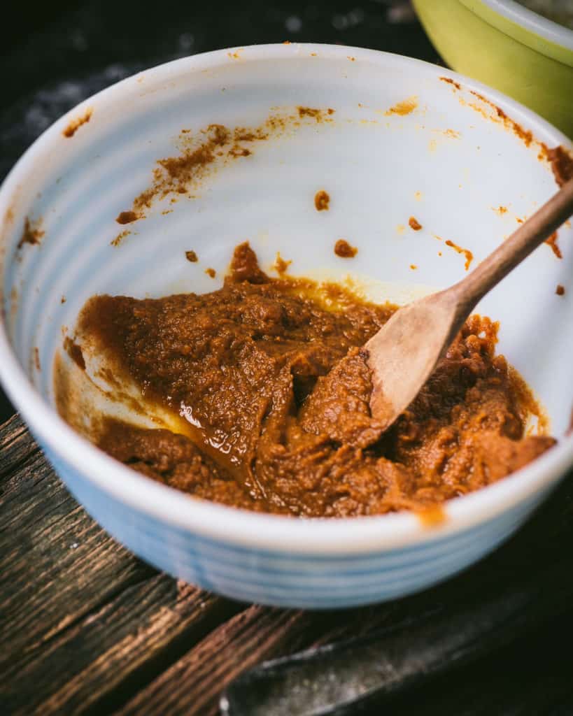 bowl of pumpkin filling