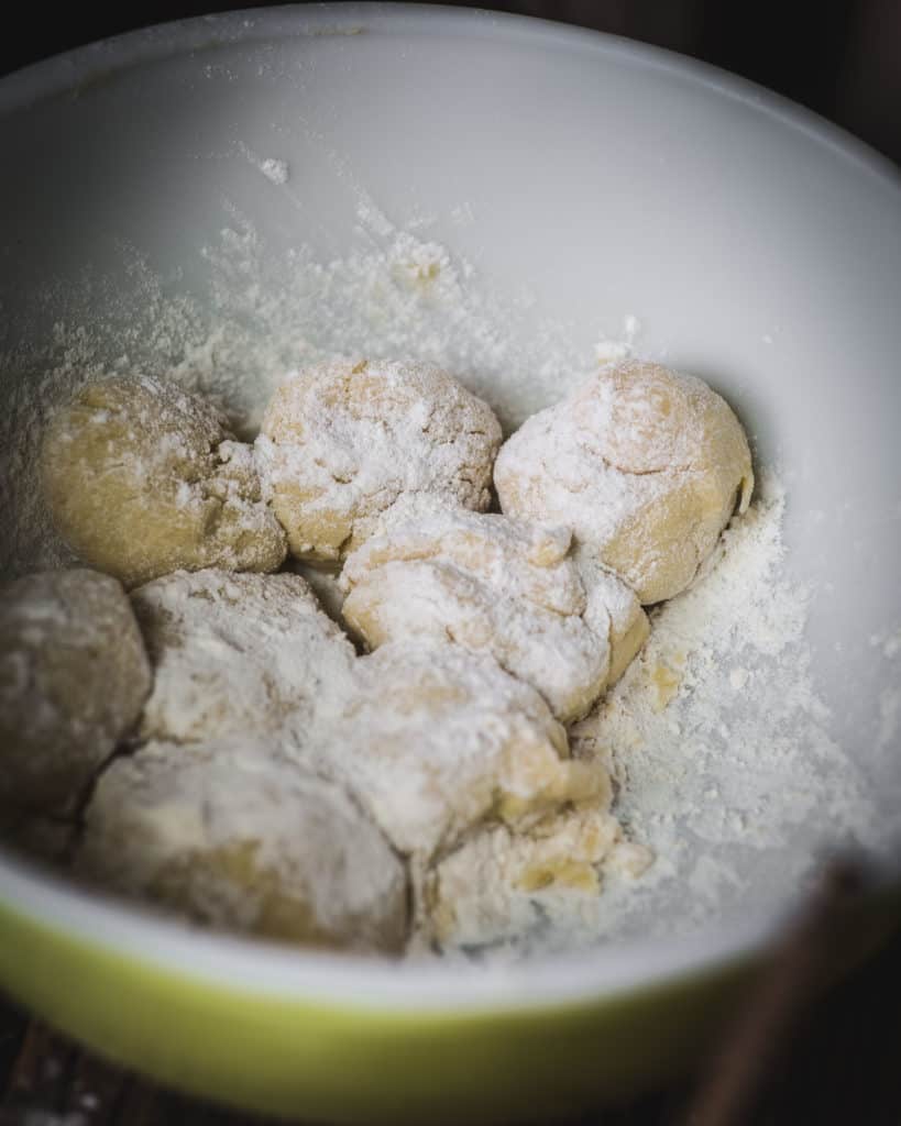 uncooked portions of dough in bowl