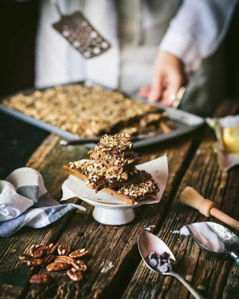 woman preparing toffee