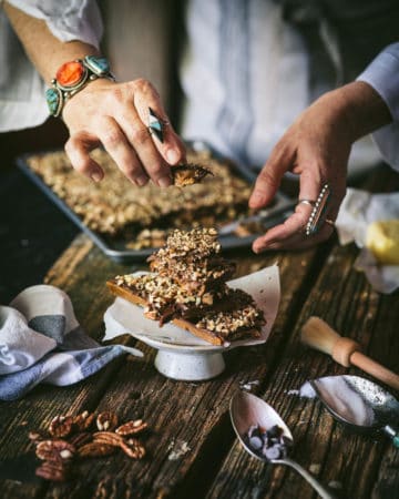 double pecan chocolate toffee