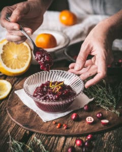 bowl of cranberry sauce