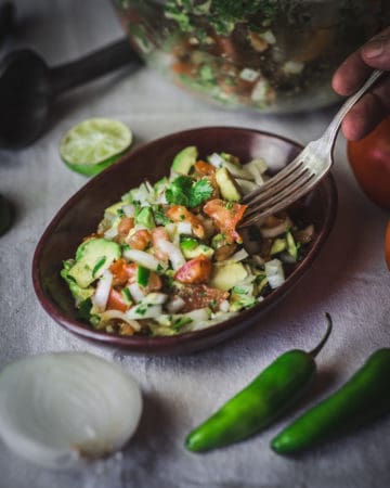 dish of pico de gallo