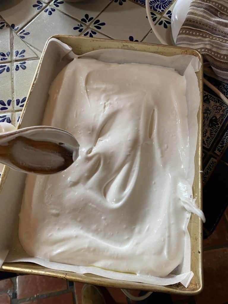 Pan full of meringue