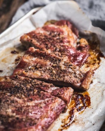 detail of oven roasted ribs