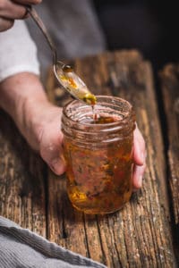 jar of hot pepper jelly